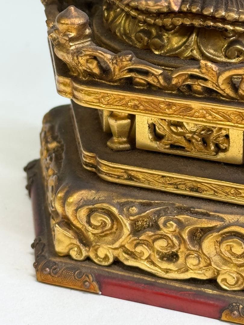 T 仏教美術 木彫金彩手仏像 阿弥陀如来立像 高さ34㎝ 浄土宗 浄土真宗