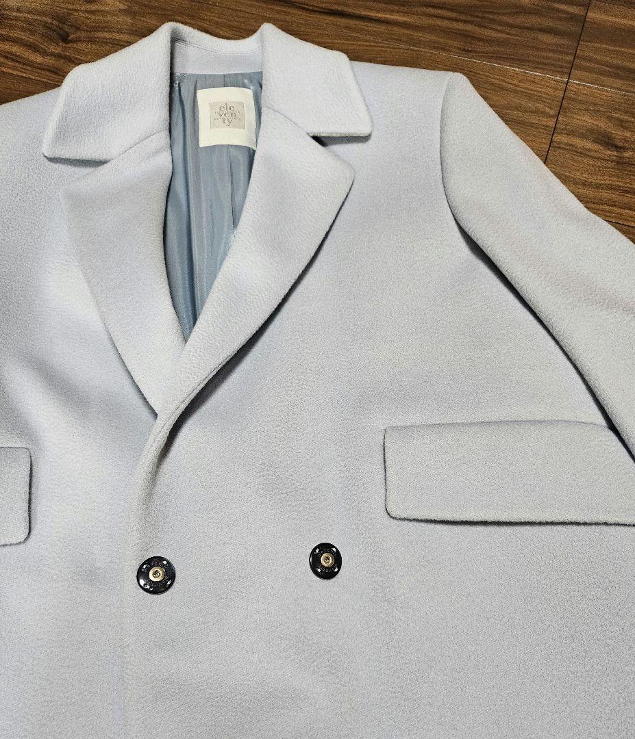 新品未使用・eleventy ライトブルー ウールチェスターコート