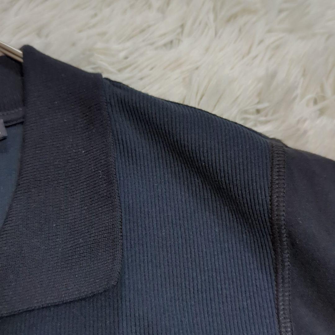 極美品 54 ドルチェアンドガッバーナ ジップアップ 切替 ニット ポロシャツ