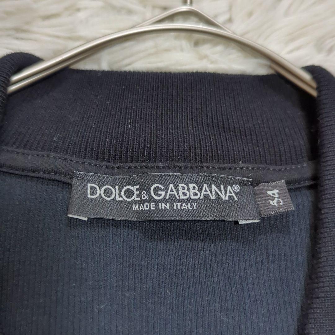 極美品 54 ドルチェアンドガッバーナ ジップアップ 切替 ニット ポロシャツ