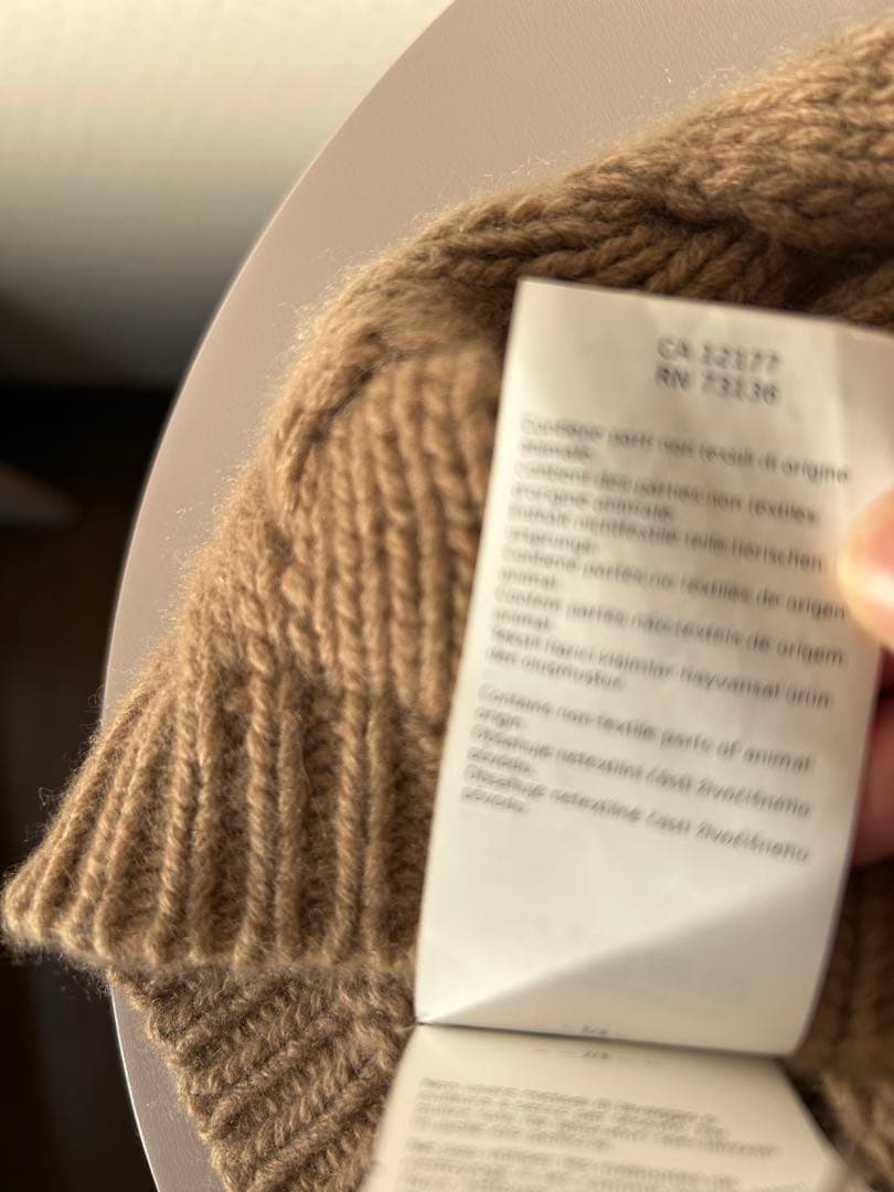 マックスマーラMaxMaraカシミヤ１００%フォックスニット帽　テディ