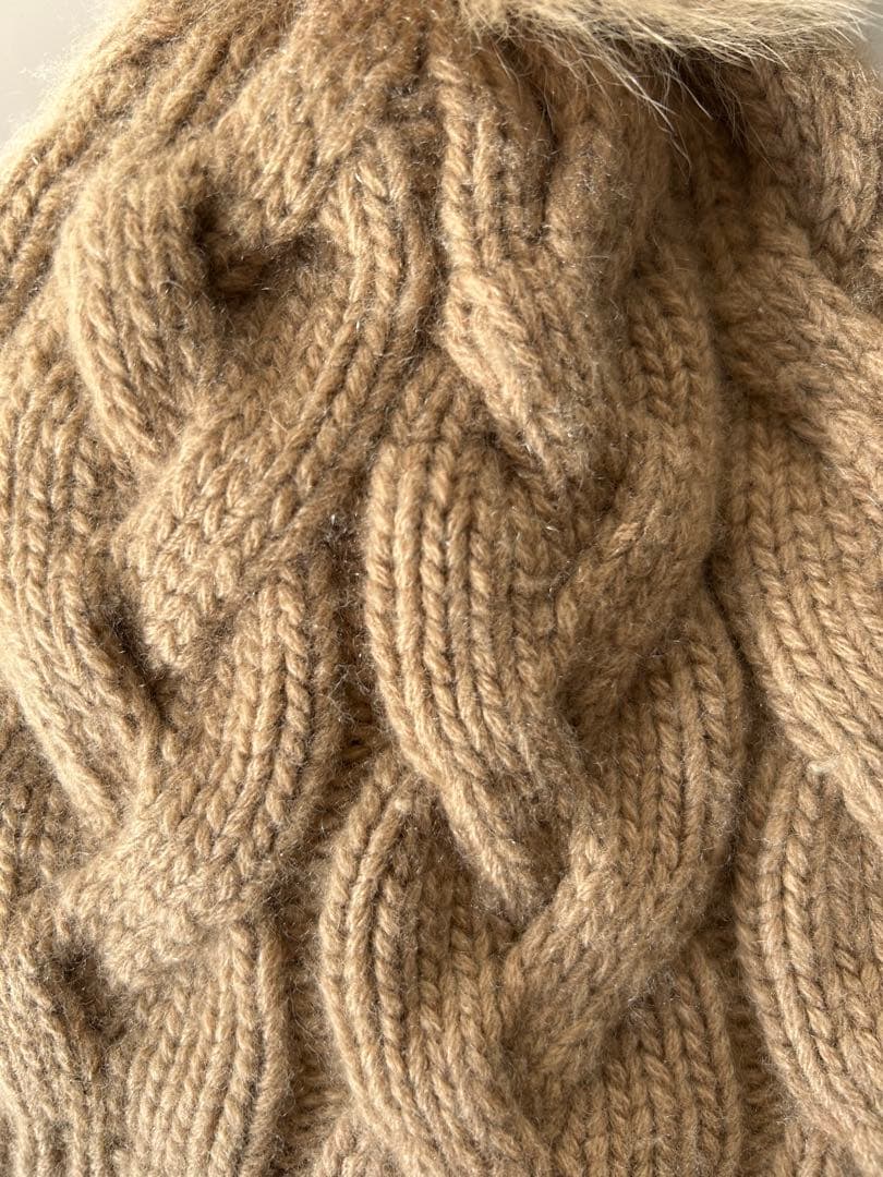 マックスマーラMaxMaraカシミヤ１００%フォックスニット帽　テディ