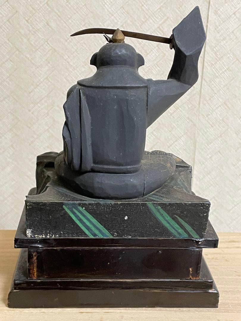 ★極上時代彫り★妙見菩薩/木彫/木造/金泥/玉眼/仏像/置物/武士/仏教美術/仏