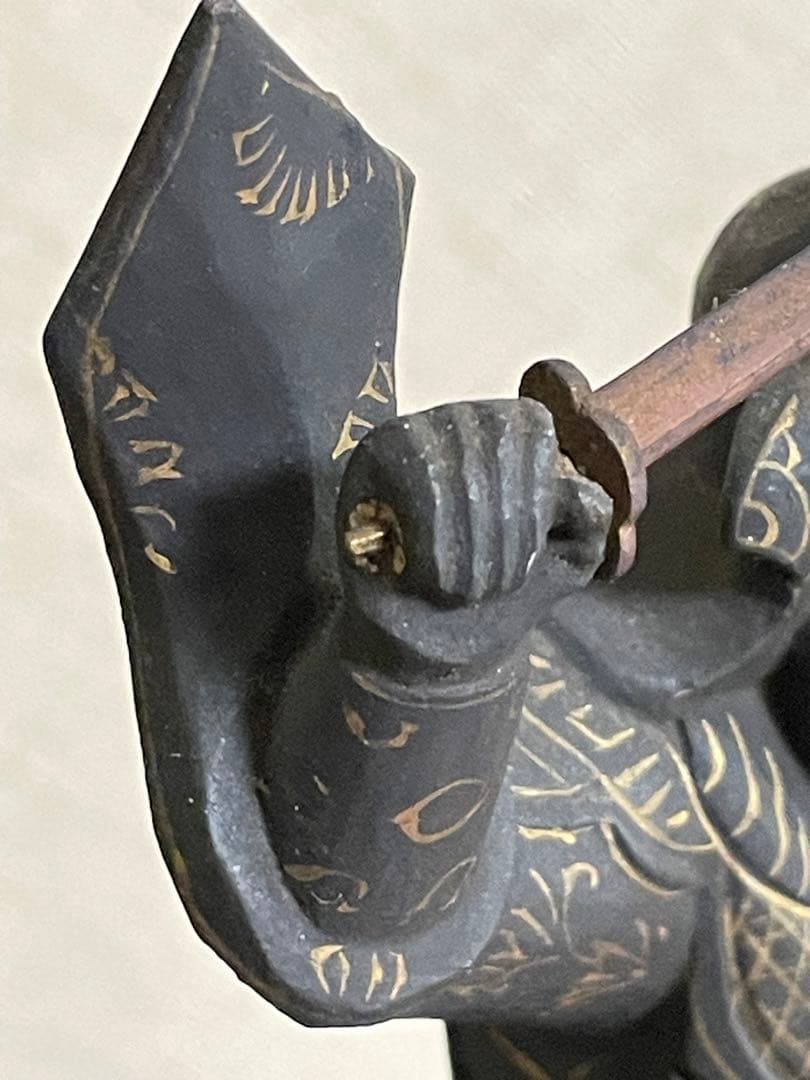 ★極上時代彫り★妙見菩薩/木彫/木造/金泥/玉眼/仏像/置物/武士/仏教美術/仏