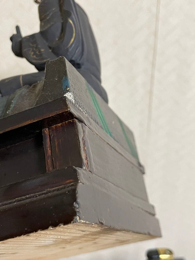 ★極上時代彫り★妙見菩薩/木彫/木造/金泥/玉眼/仏像/置物/武士/仏教美術/仏