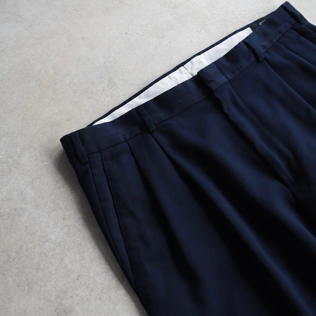 00s SLATESスレイツ ツータックスラックスネイビーW34L29ドッカーズ