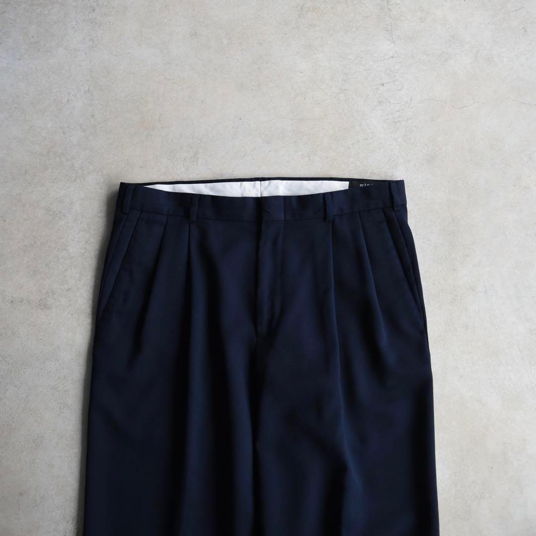 00s SLATESスレイツ ツータックスラックスネイビーW34L29ドッカーズ