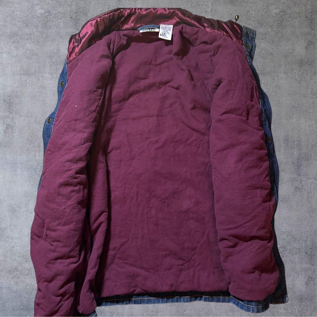 希少 90sBLAIRデニムジャケット ゴブラン織×玉虫色ナイロン 切替 L相当