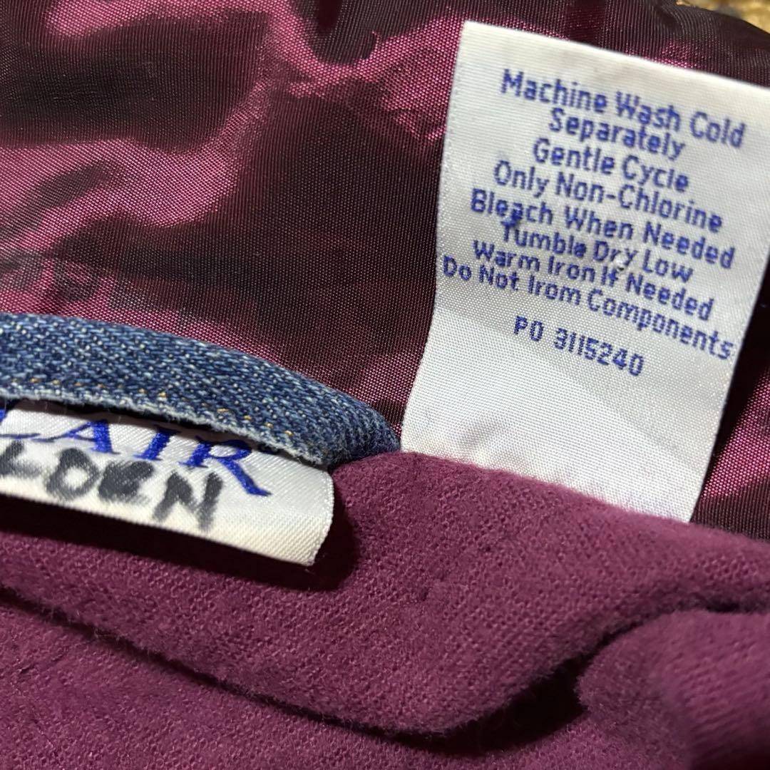 希少 90sBLAIRデニムジャケット ゴブラン織×玉虫色ナイロン 切替 L相当