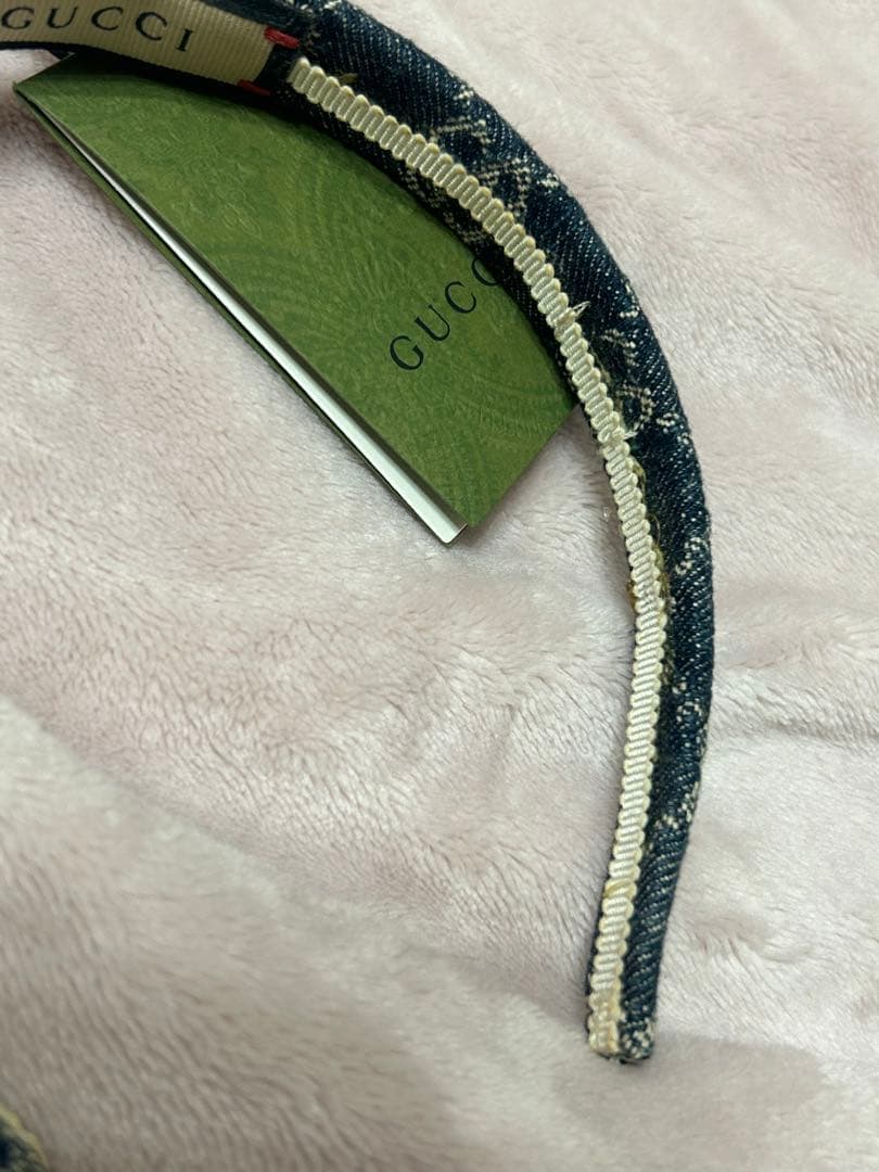 GUCCI デニム柄 ヘアバンド