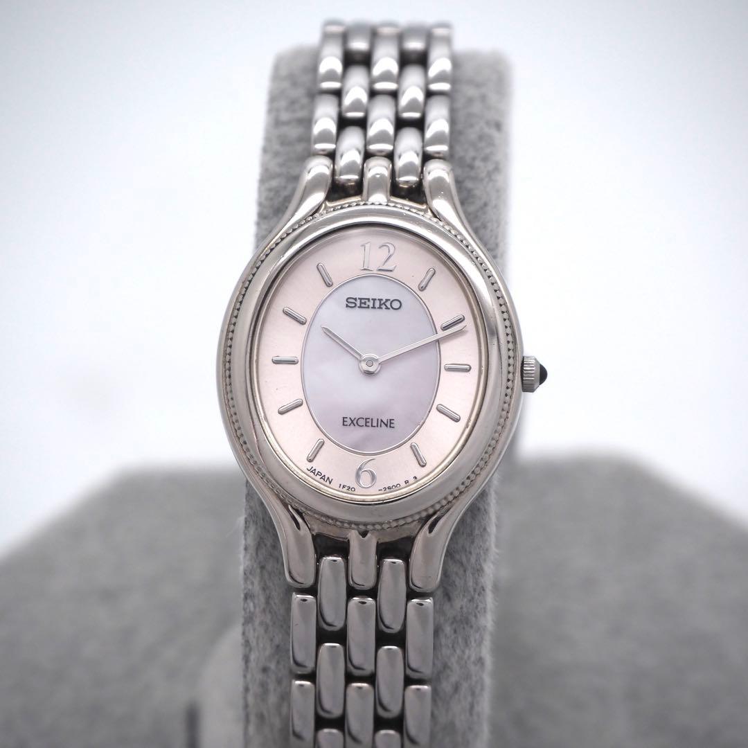 81 稼働【美品】SEIKO 時計　Exceline レディース　オーバル