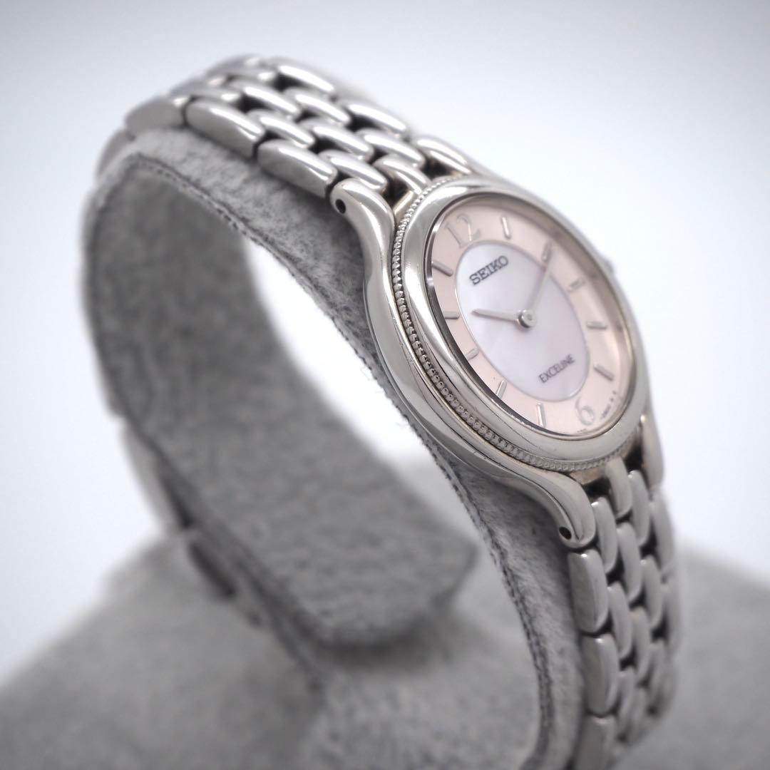 81 稼働【美品】SEIKO 時計　Exceline レディース　オーバル