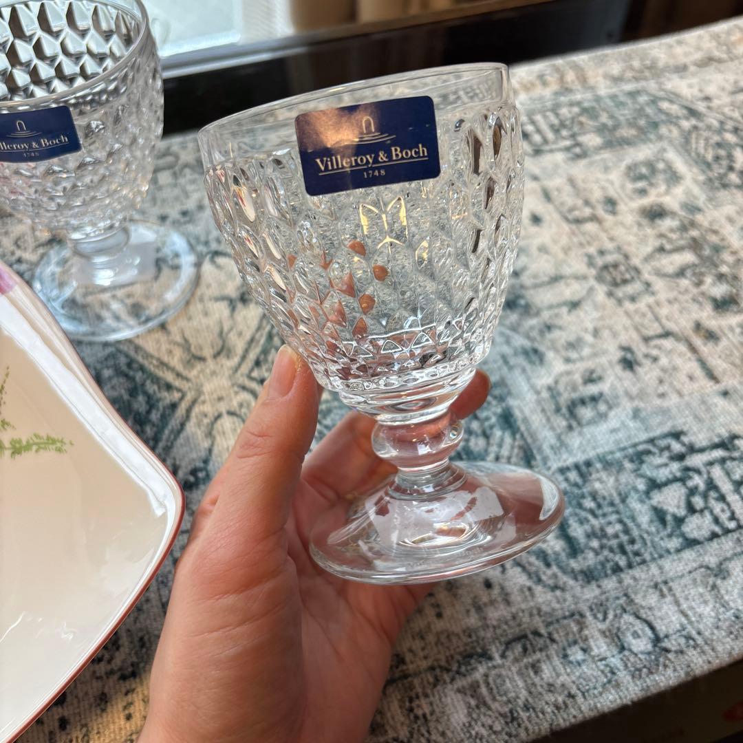 ビレロイ&ボッホ　マリフルールランチセット　花柄　グラス付き　未使用箱あり　食器