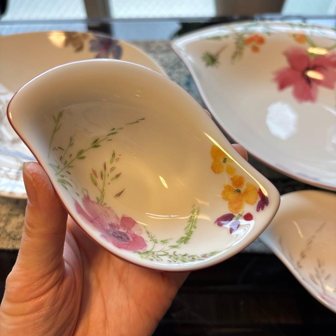 ビレロイ&ボッホ　マリフルールランチセット　花柄　グラス付き　未使用箱あり　食器