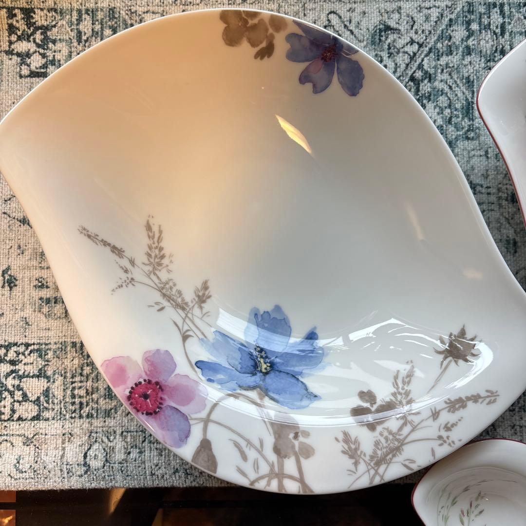 ビレロイ&ボッホ　マリフルールランチセット　花柄　グラス付き　未使用箱あり　食器