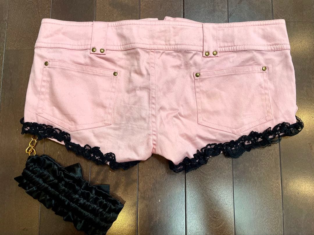 GOLDS infinity ピンクショートパンツガーターリング付きホットパンツ