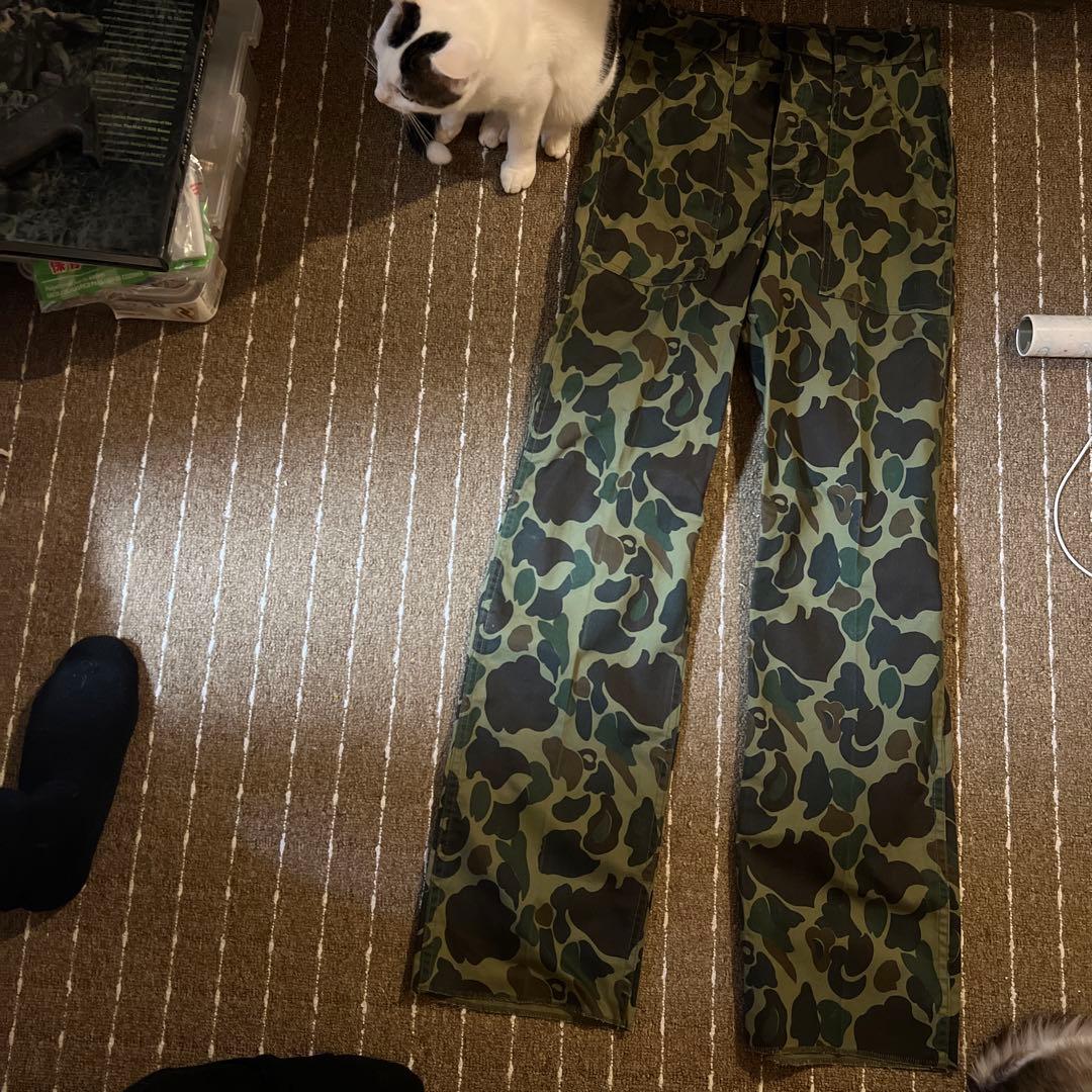 60S 70S ベトナム戦　ビンテージ　沖縄製　ダックハンターカモ　パンツ
