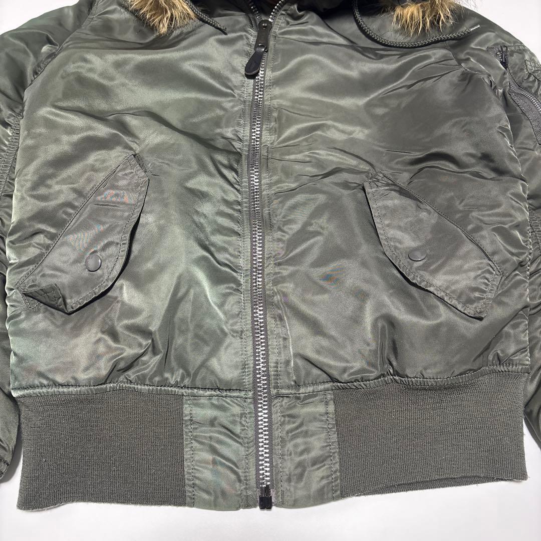 アルファ ALPHA MA-1 N-2B フライトジャケット【M】カーキ ファー