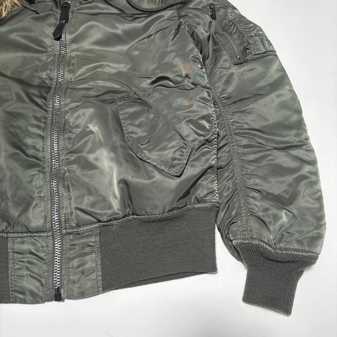 アルファ ALPHA MA-1 N-2B フライトジャケット【M】カーキ ファー