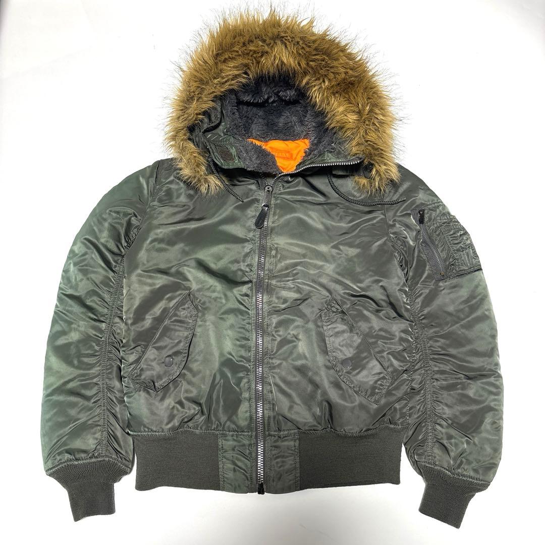 アルファ ALPHA MA-1 N-2B フライトジャケット【M】カーキ ファー