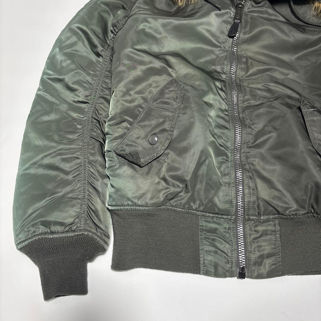 アルファ ALPHA MA-1 N-2B フライトジャケット【M】カーキ ファー