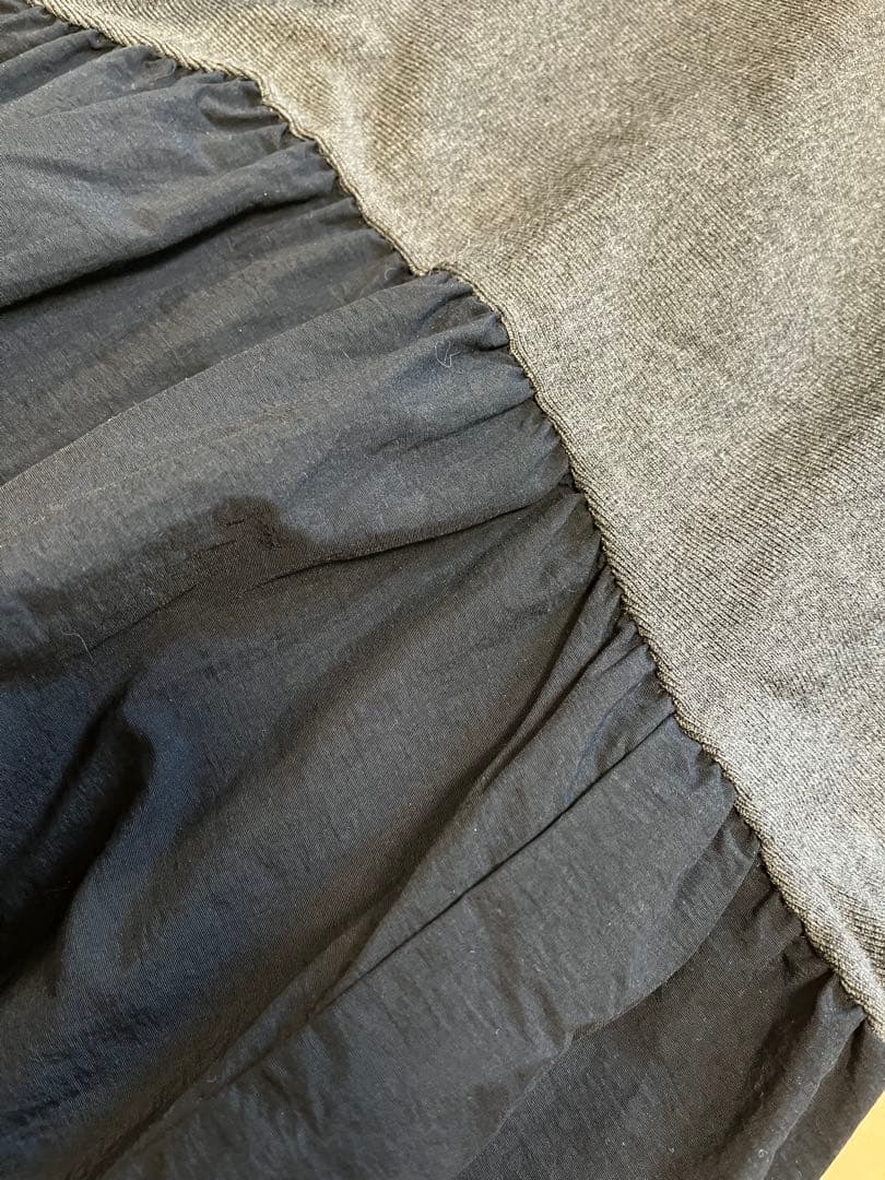 美品／BEARDSLEY ビアズリー　ニットコンビギャザーワンピース　ハイネック