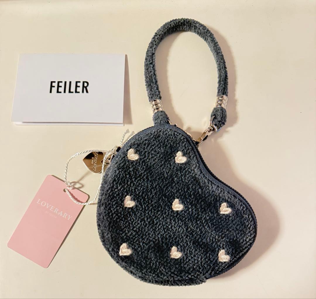 【新品未使用】フェイラー　ラブラリーハート　ハート型ポーチ　グレー