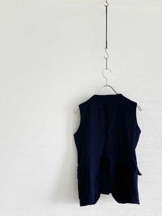 美品 コムデギャルソン コムコム 染色縮絨加工 スクエアネックベスト XS