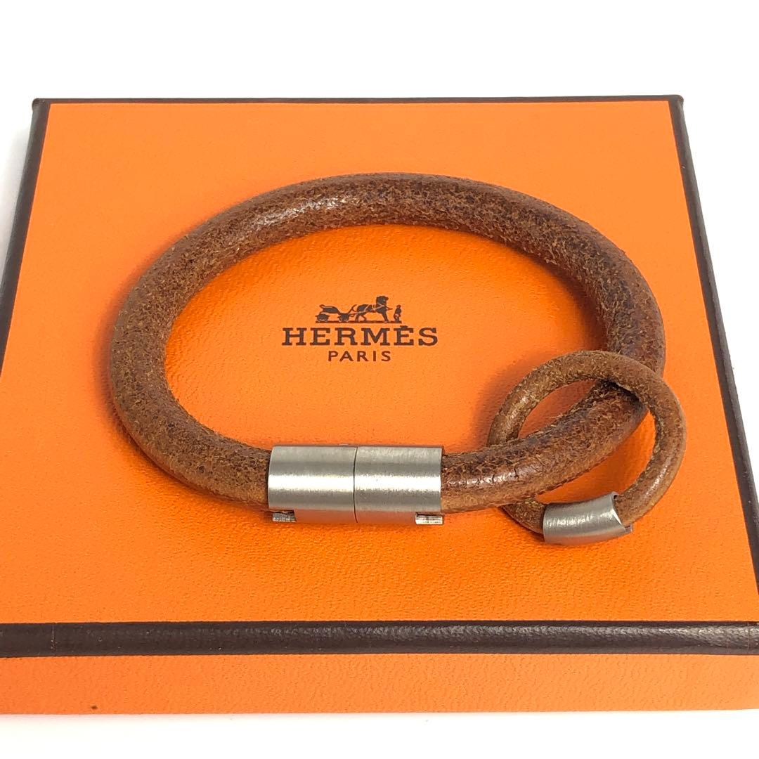 HERMES エルメス バングル リング 2点セット イオタ レザー H金具