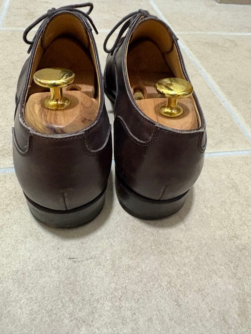 【RAYMAR】24.5cm 革靴　ダークブラウン クォーターブローグ　レイマー