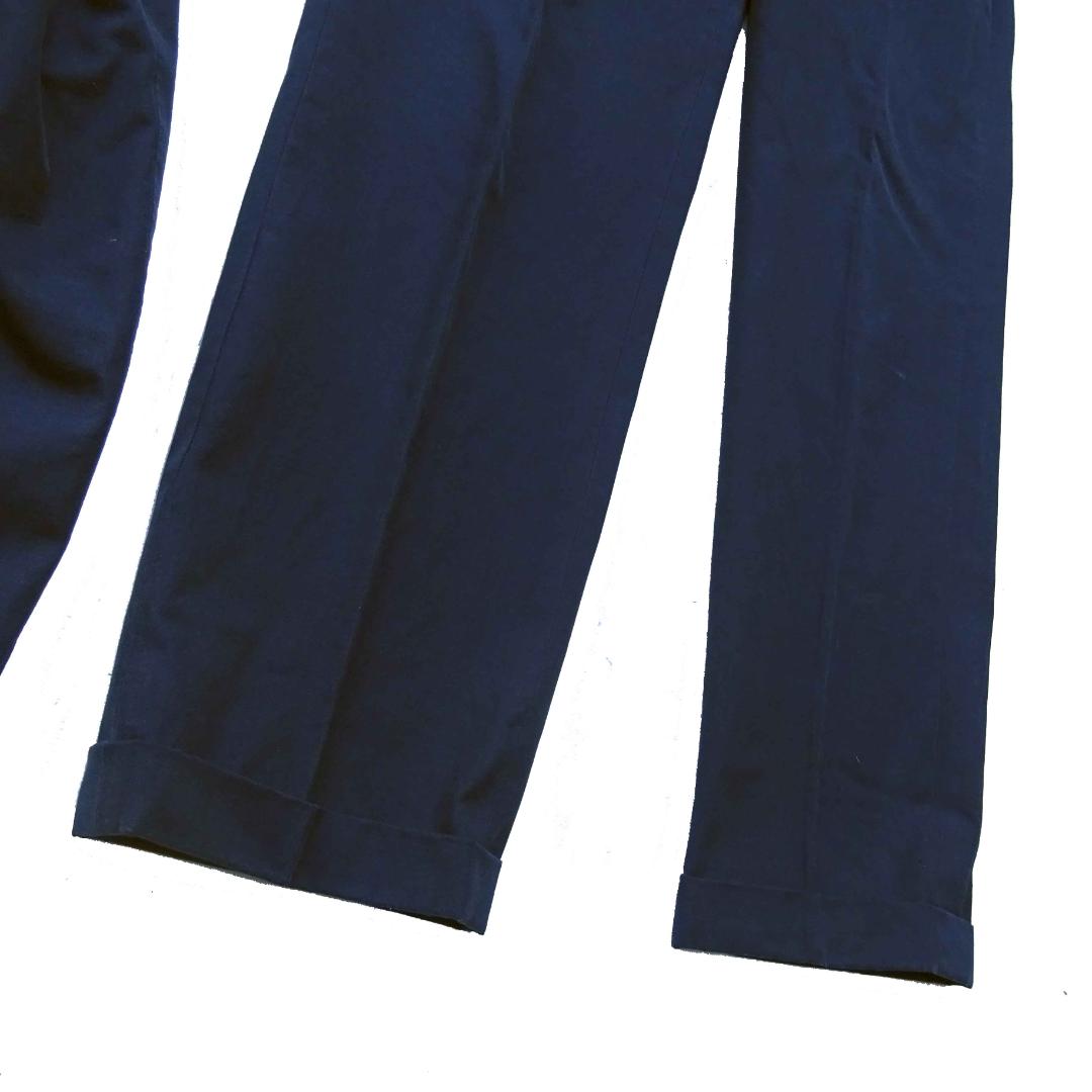 BEAMS F　ビームスエフダブルスーツ綿コットンネイビー紺上下46夏の風物詩