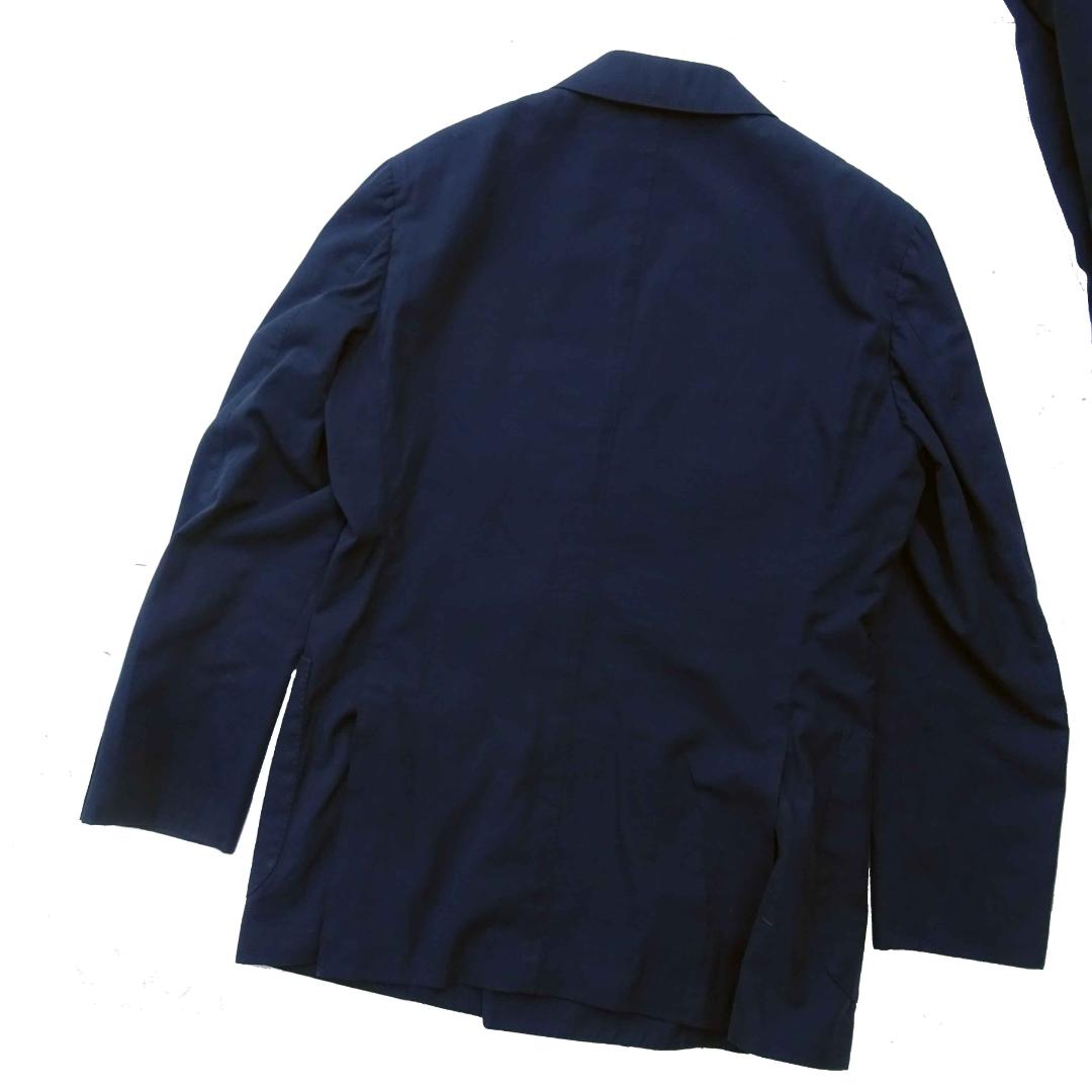 BEAMS F　ビームスエフダブルスーツ綿コットンネイビー紺上下46夏の風物詩