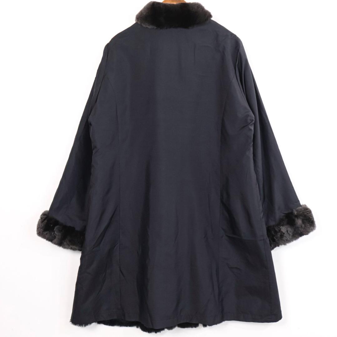 H4972-33◾️ミンクファーxシルク　リバーシブル　ロングコート