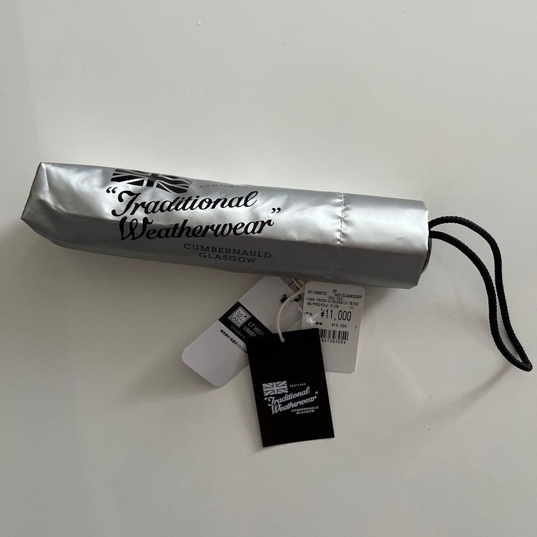 トラディショナルウェザーウェア　晴雨兼用折りたたみ傘　日傘　シルバー　新品未使用