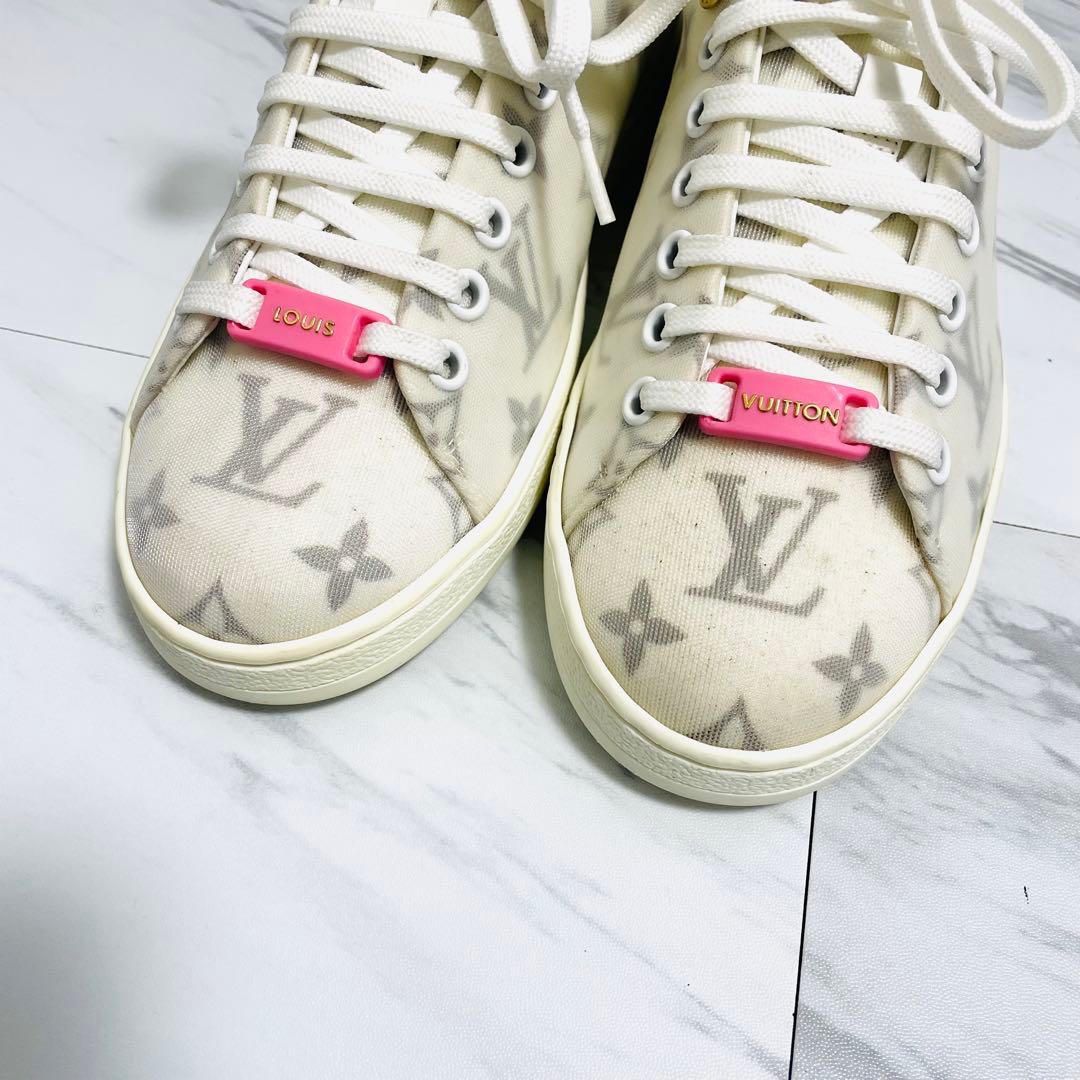 美品⭐️ルイヴィトン フロントローライン モノグラム レザー PVC 白 23cm