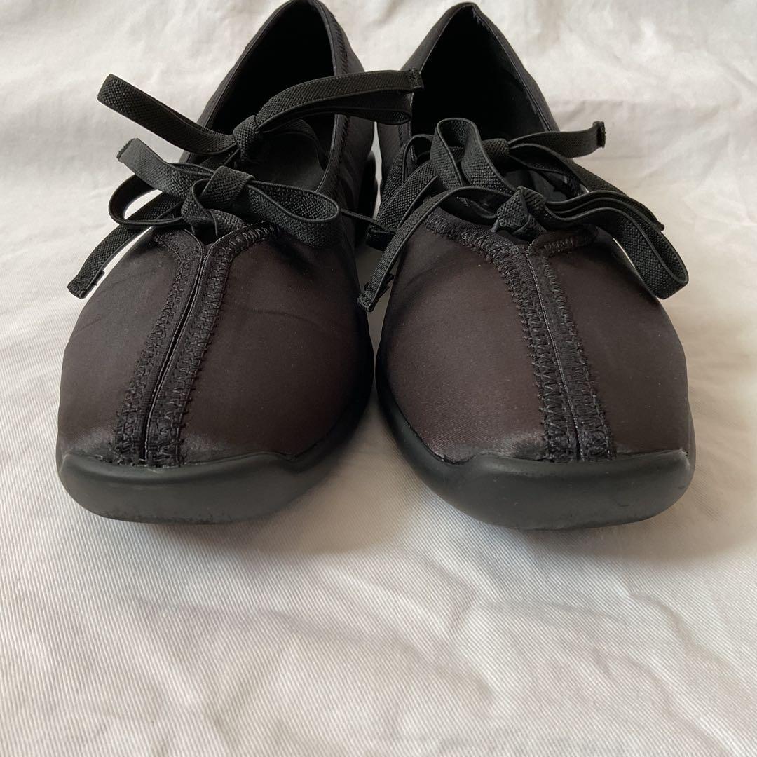 美品 Le Talon ルタロン Lダブルリボンバレリーナシューズ 24cm