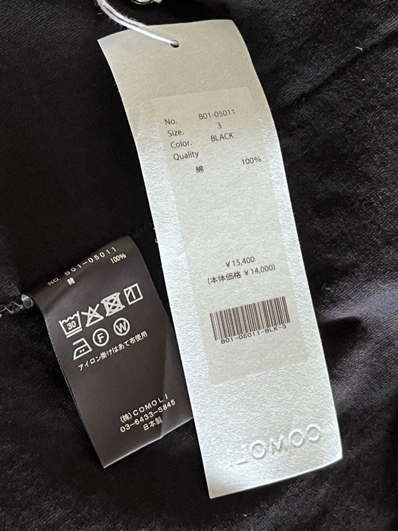 COMOLI コットンジャージノースリーブ3 B01-05011