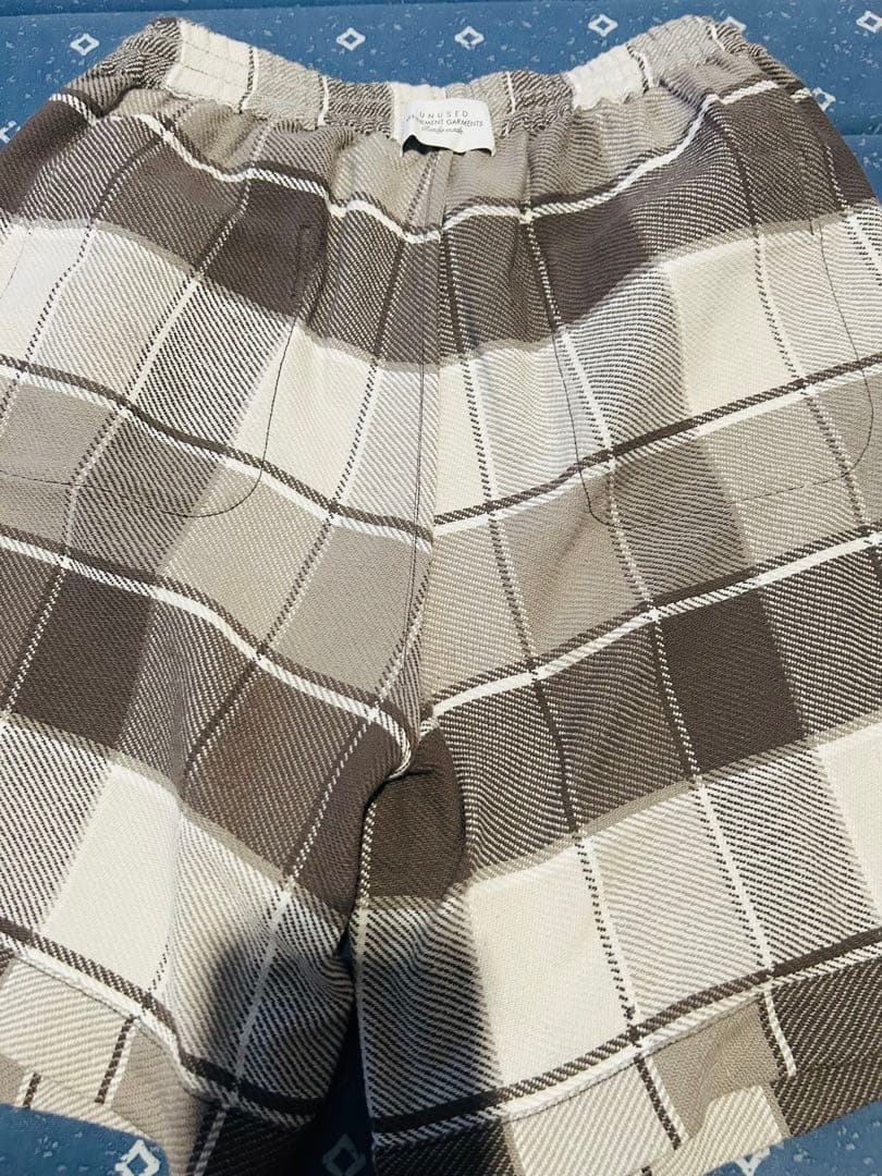 UNUSEDチェック柄ショートパンツ