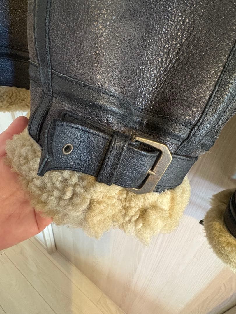 Liugoo Leathers B-3フライトジャケット（ムートンジャケット）黒