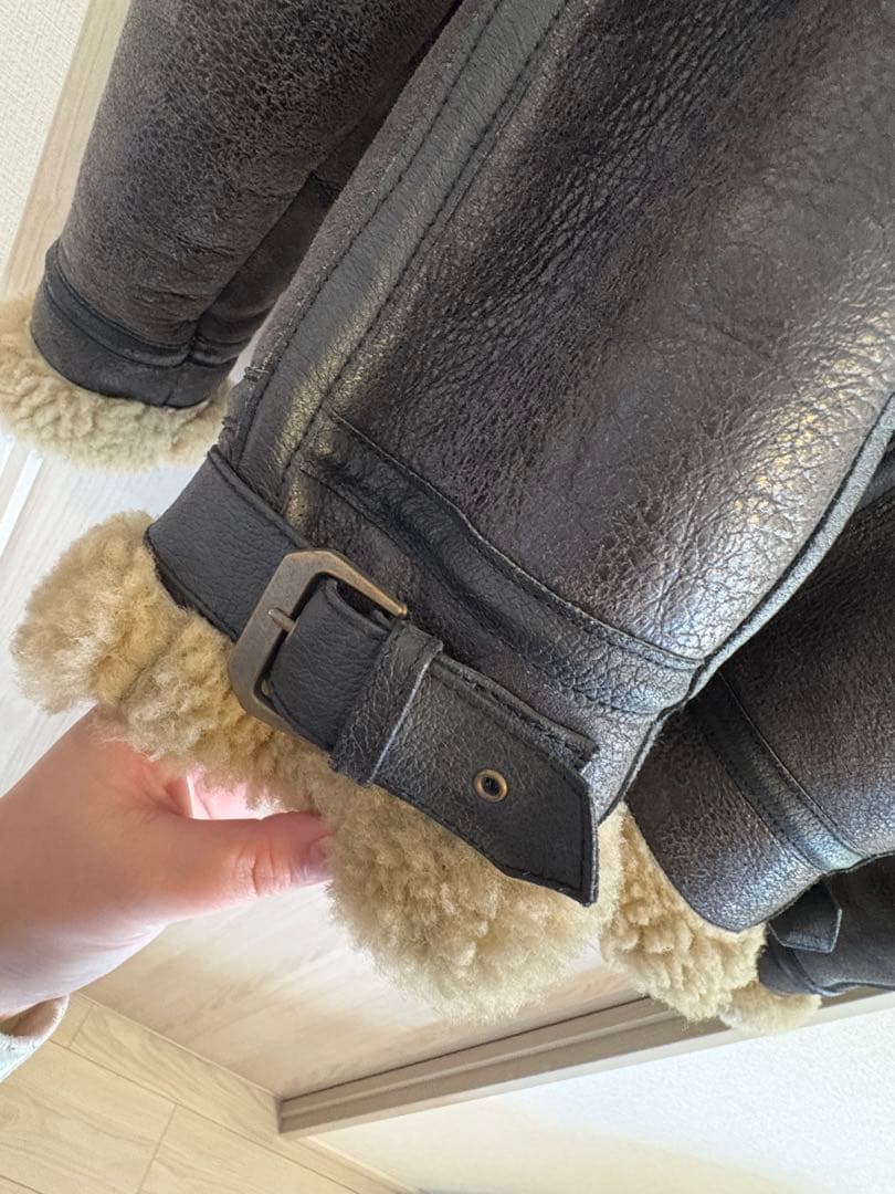 Liugoo Leathers B-3フライトジャケット（ムートンジャケット）黒