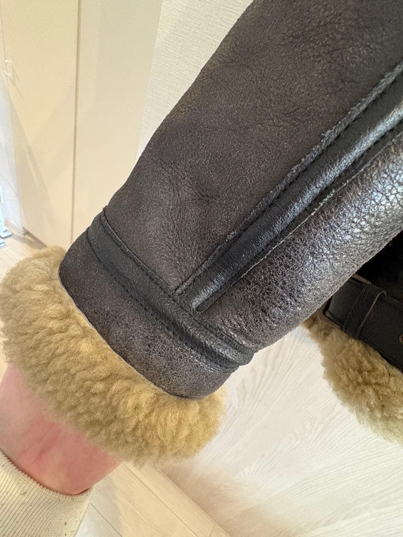 Liugoo Leathers B-3フライトジャケット（ムートンジャケット）黒