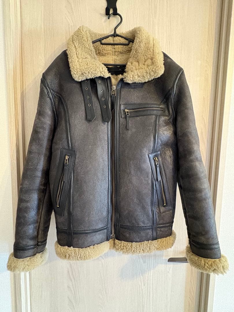 Liugoo Leathers B-3フライトジャケット（ムートンジャケット）黒