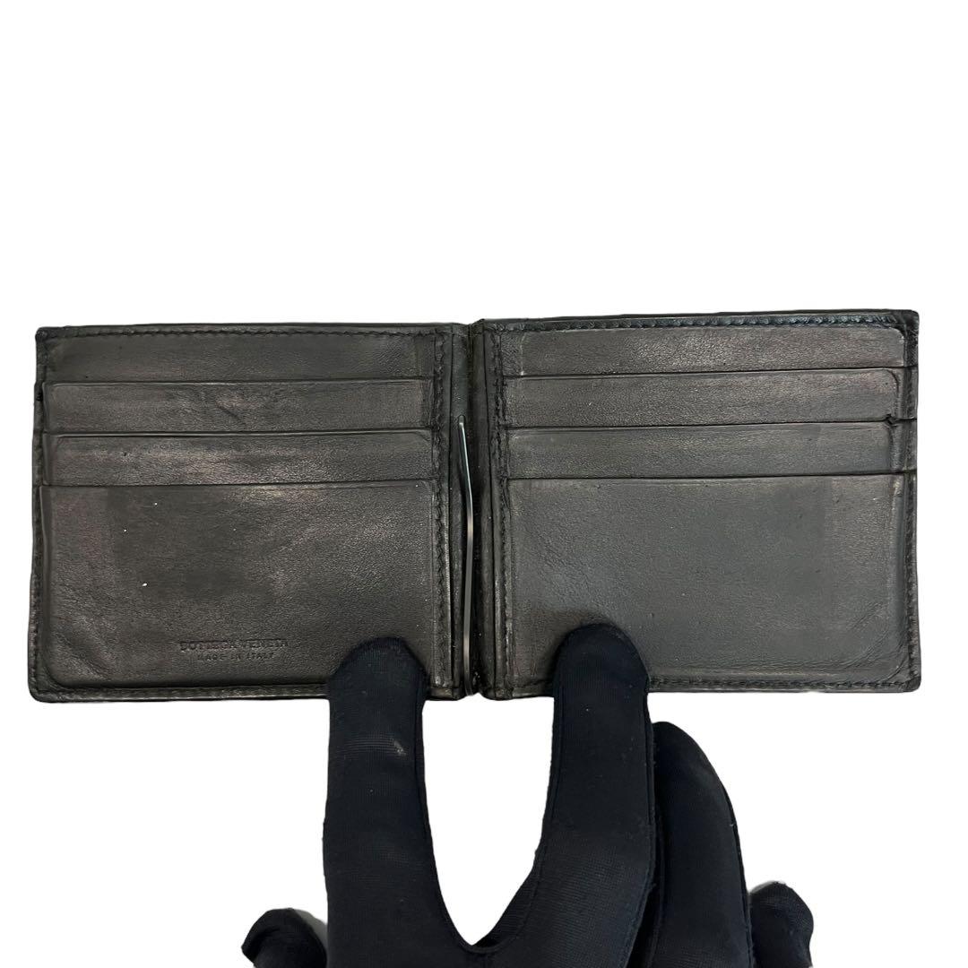 極美✨ボッテガヴェネタ 札入れ マネークリップ イントレチャート ブラック