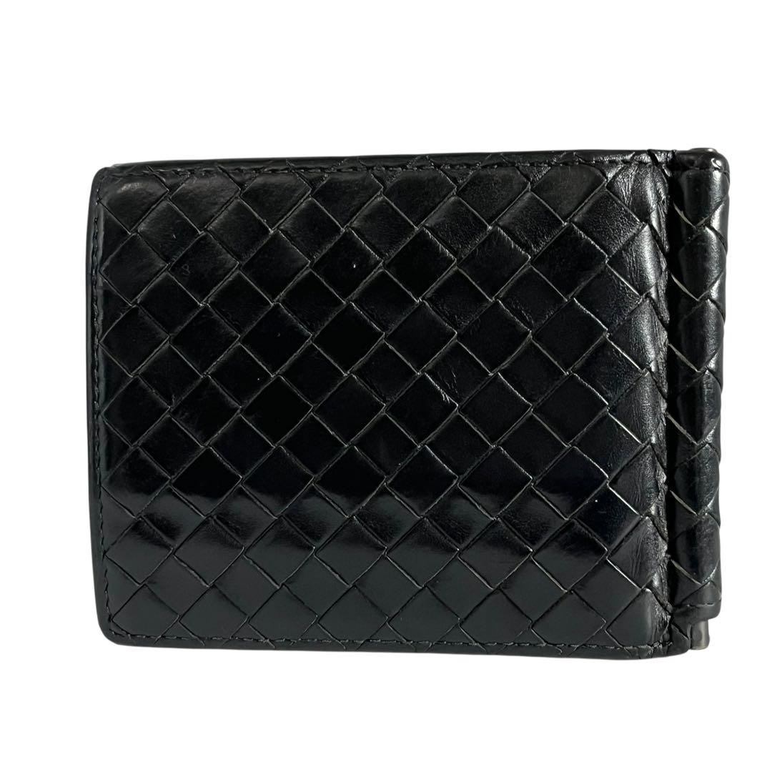 極美✨ボッテガヴェネタ 札入れ マネークリップ イントレチャート ブラック