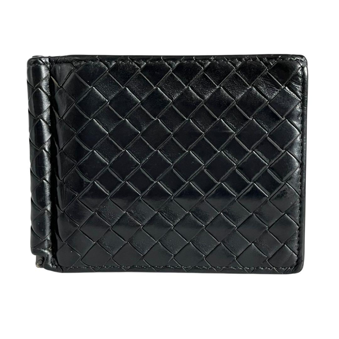 極美✨ボッテガヴェネタ 札入れ マネークリップ イントレチャート ブラック