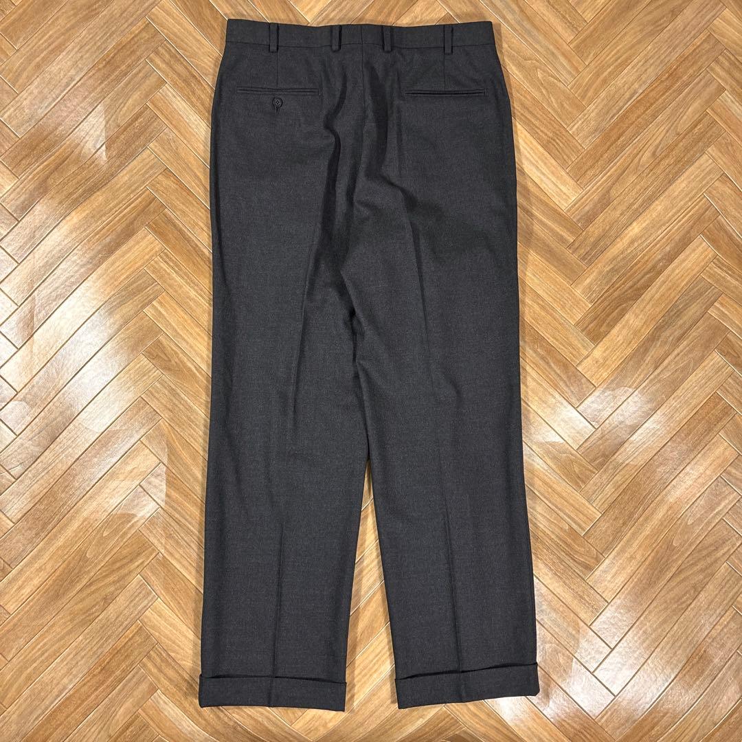 W34L30実寸 ブルックスブラザーズ ウールスラックス チャコールグレー 灰色