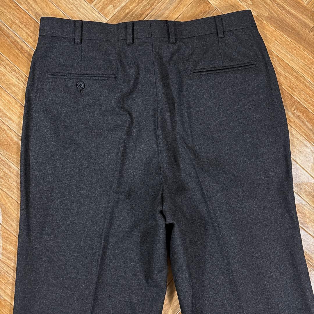 W34L30実寸 ブルックスブラザーズ ウールスラックス チャコールグレー 灰色