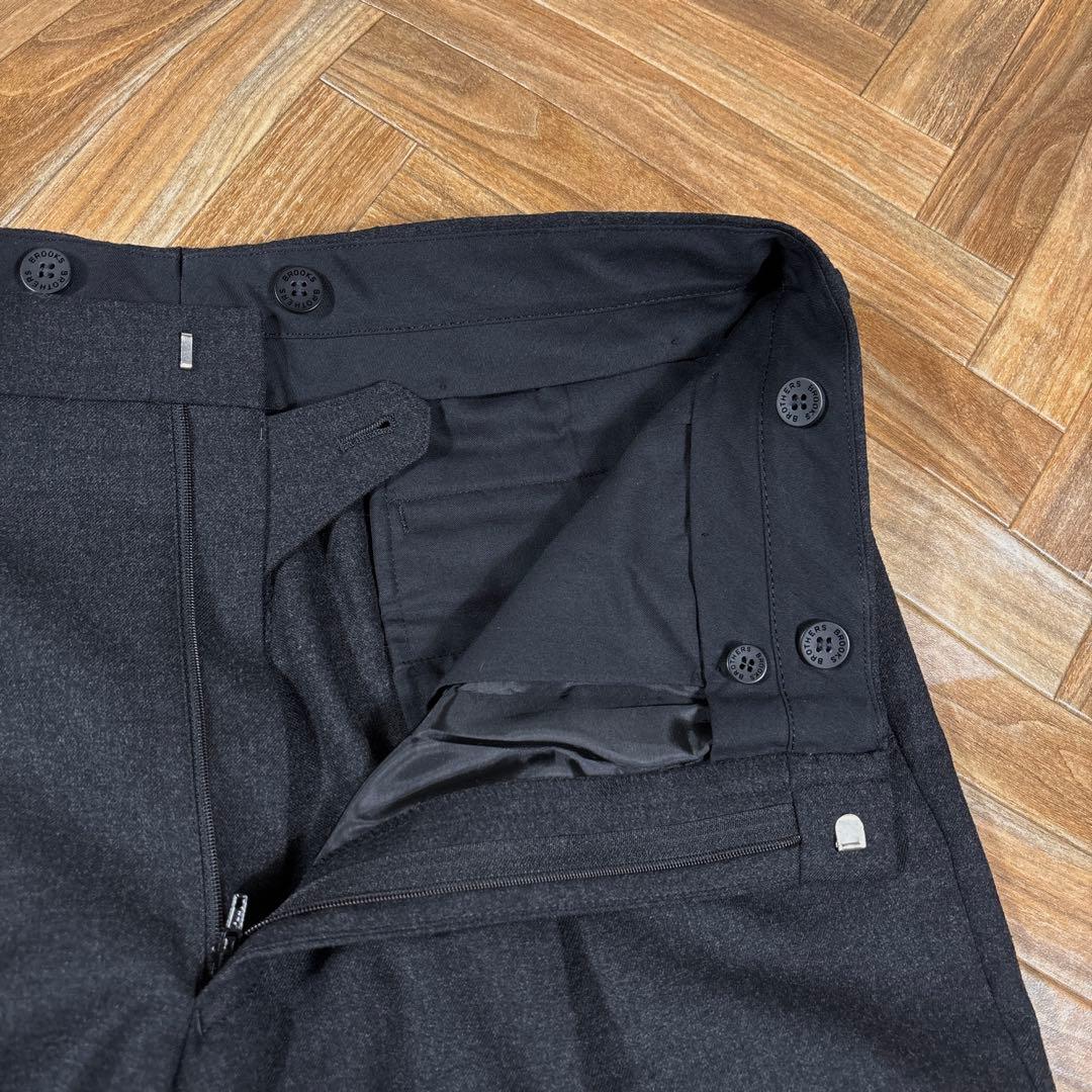 W34L30実寸 ブルックスブラザーズ ウールスラックス チャコールグレー 灰色