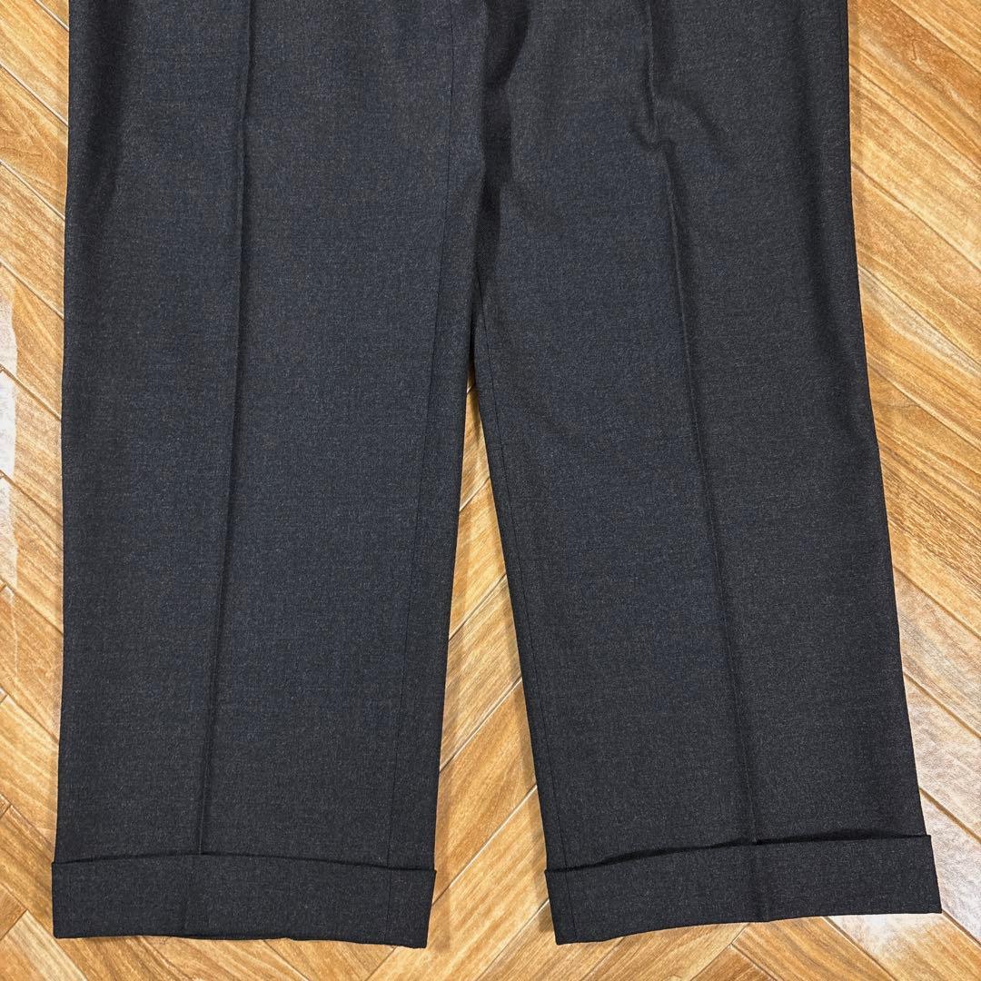 W34L30実寸 ブルックスブラザーズ ウールスラックス チャコールグレー 灰色