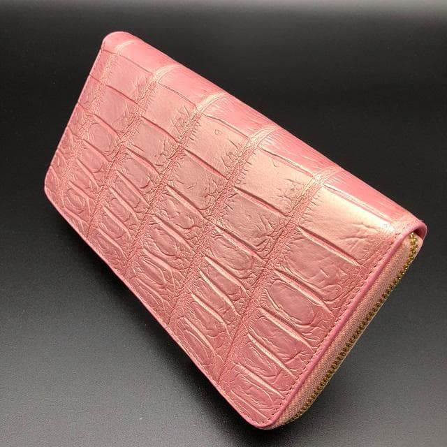 フォロー割適用　本物クロコ・一枚革　シャム　クロコダイル　長財布　PPG8